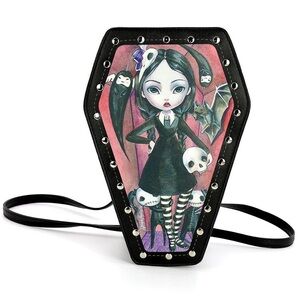 Source Unknown Black and Pink Coffin Shoulder Bag